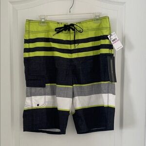 O'Neill Men's Board Shorts - Neon Green, Black, White